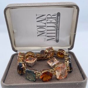 Nolan Miller Glamour Collection Multi-Color CZ Bracelet & Earrings Set Vintage